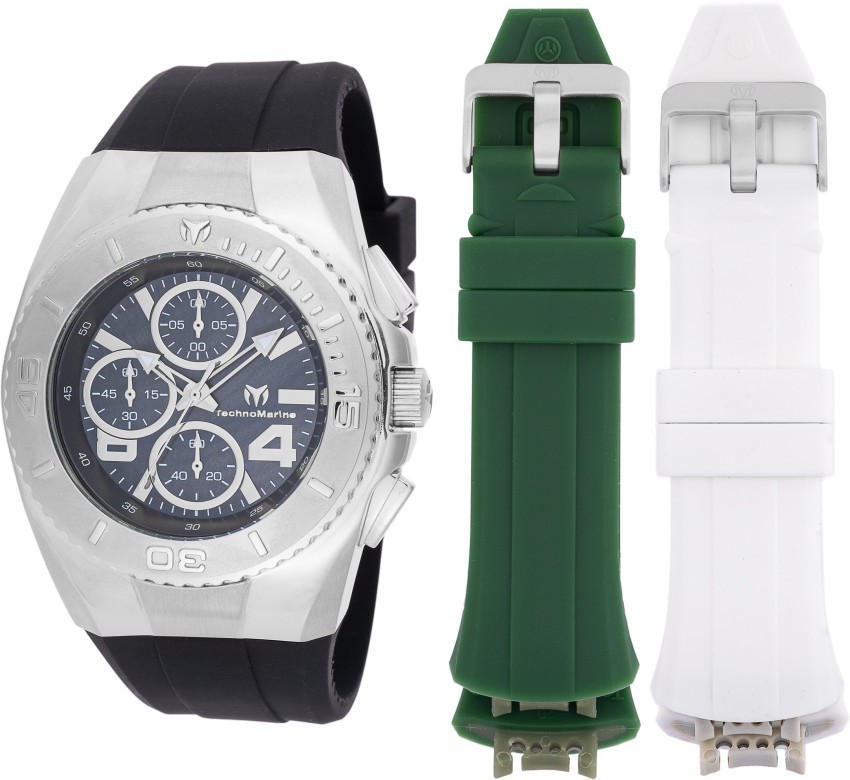 Technomarine Cruise Men’s Watch Chronograph Black/Green/White MOP Dial TM-124029