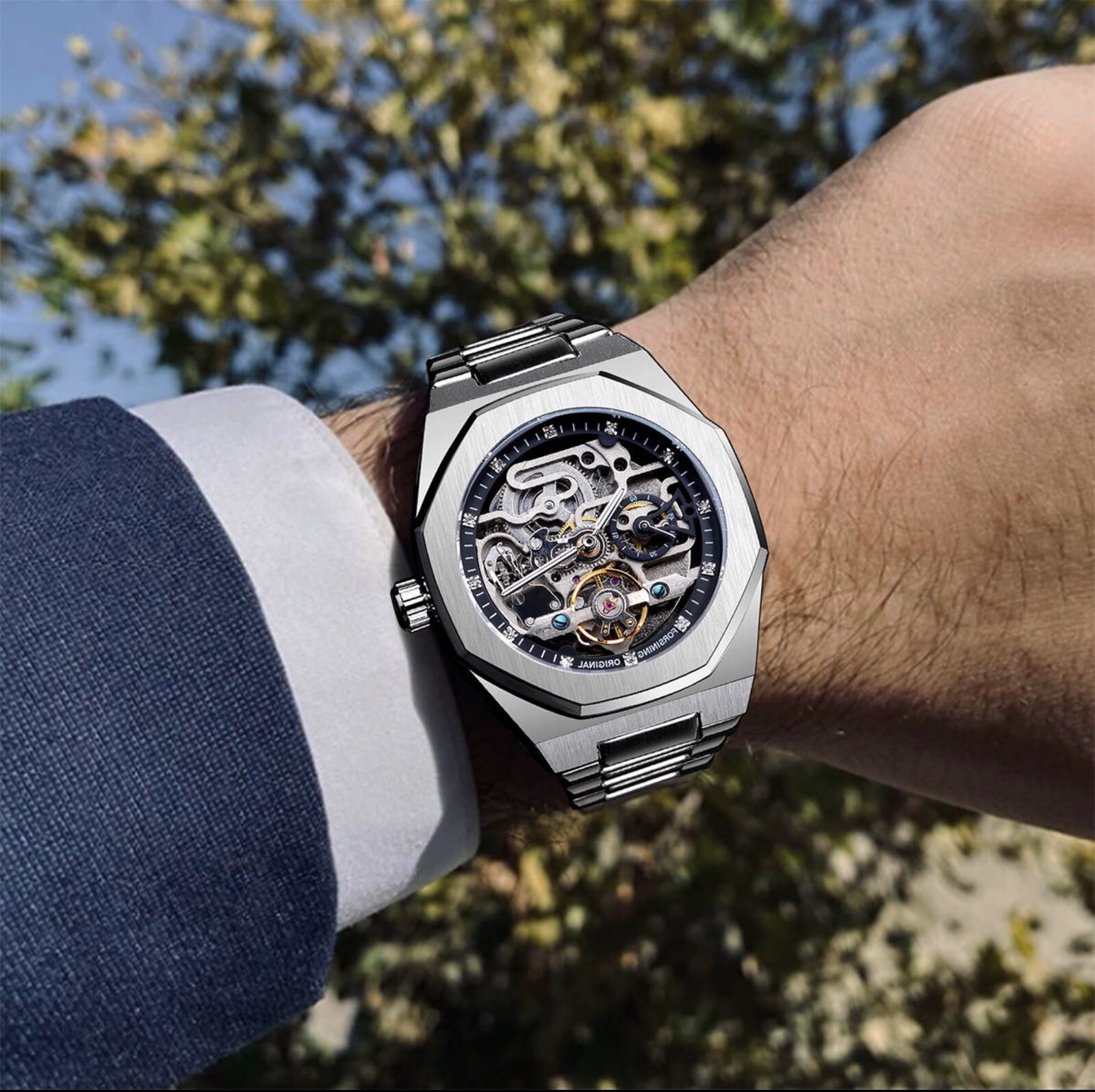 ⌚Men’s Watch Skeleton Mechanical Luminous Luxury Waterproof Sport Wristwatch NEW