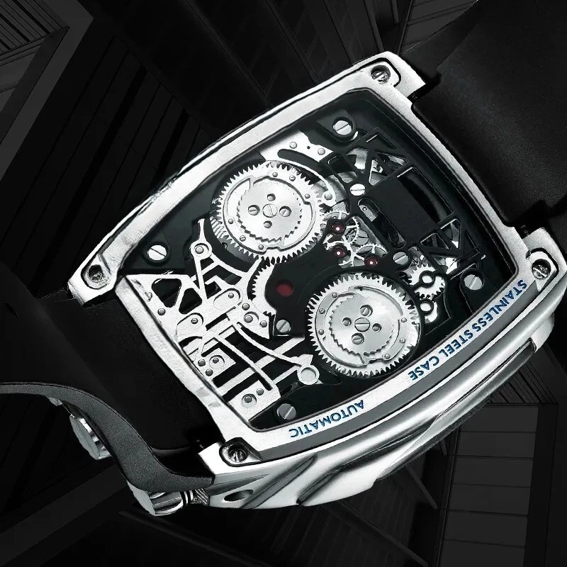 🔥USA🔥Design BUGATTI STYLE Engine 16 Cylinder Men’s Seiko NH05 Automatic Watch