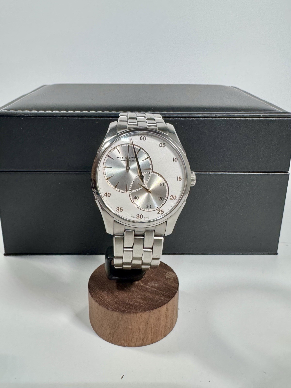 Hamilton Jazzmaster White Men’s Watch with Silver Stainless Steel Band -…