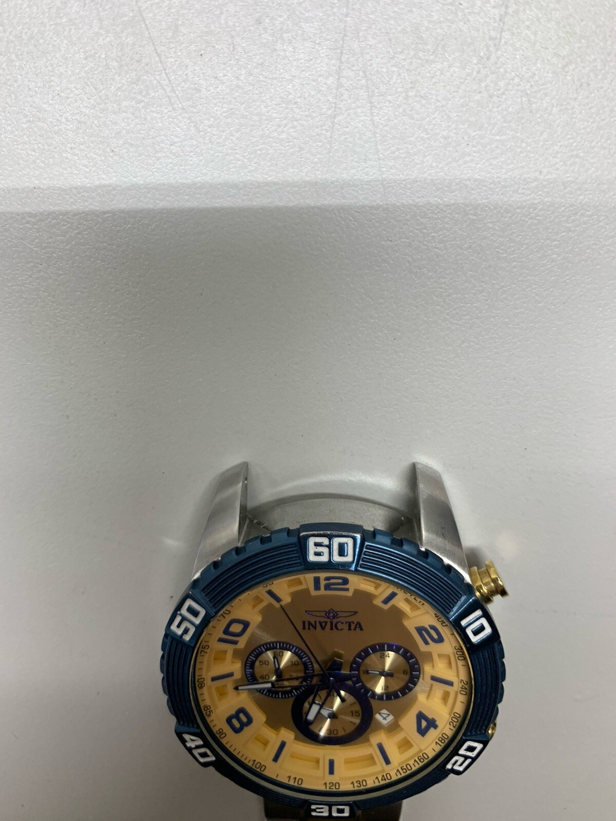 Invicta Pro Diver Tritnite Night Glow Flame Fusion Blue Gold Untested AS IS