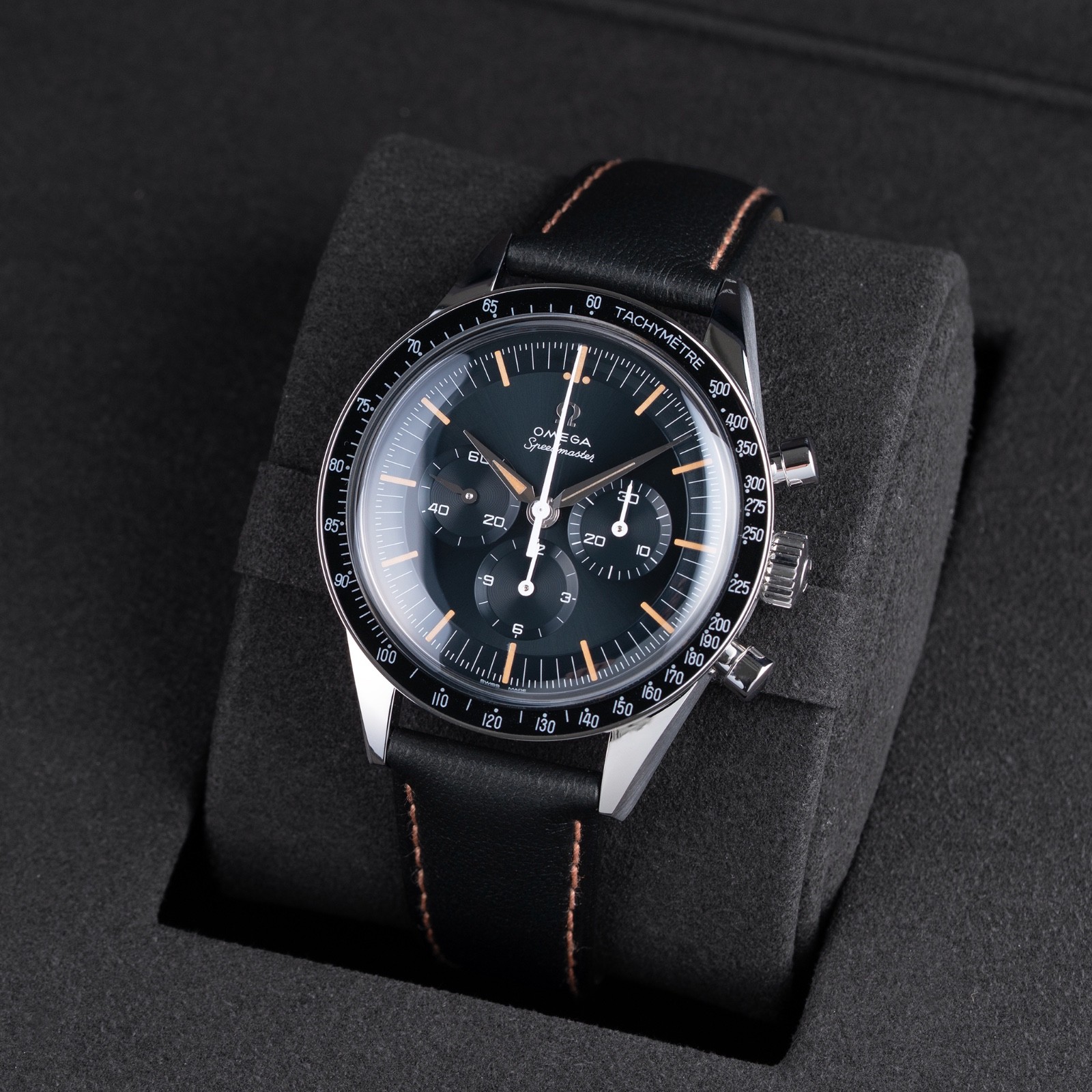 Omega Speedmaster First In Space Blue Grey FOIS Leather 310.32.40.50.06.001 NEW