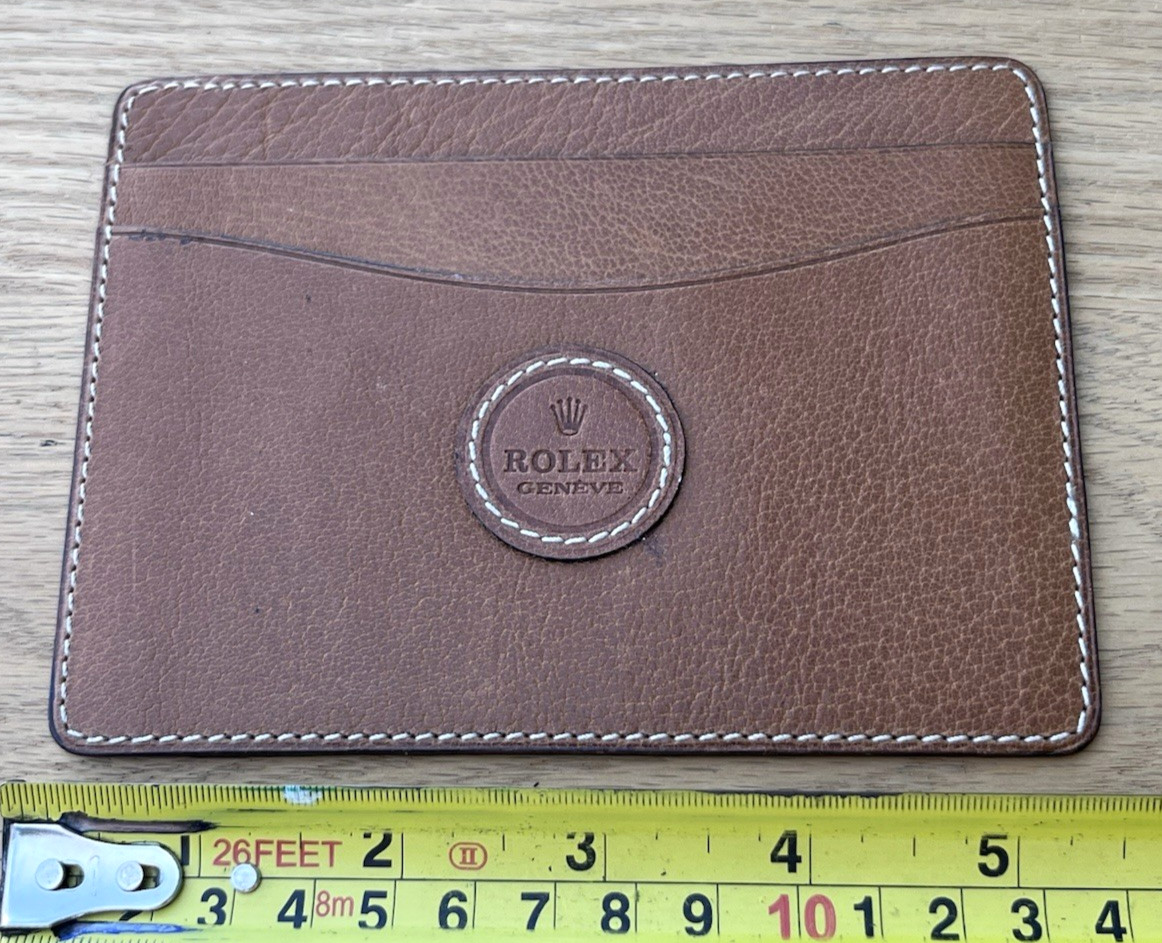 Rolex Brown Camel Card Paper Holder Wallet 50.05.34 Vintage 5.5×4″ Geneve Rare