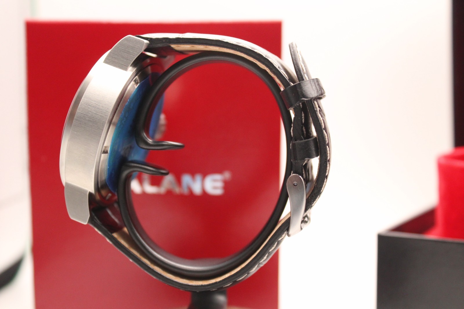 Rare JDM SEALANE 10 BAR Men’s Quartz Watch 44.7mm Box & Tags Black Dial Leather