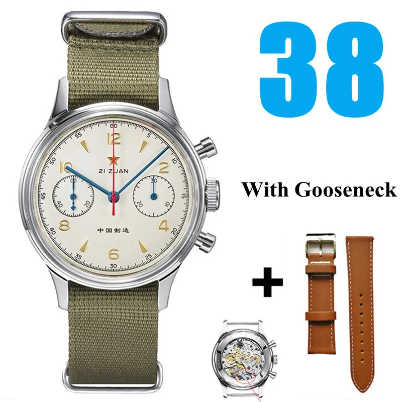RED STAR 1963 Chronograph Pilot Watch Seagull ST1901 Movement 38mm/40mm Sapphire