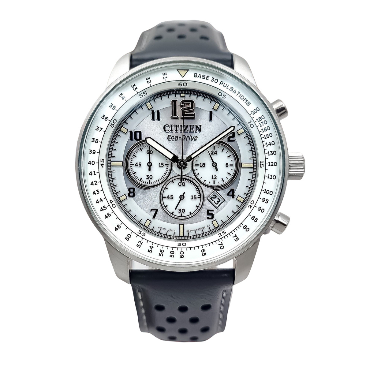 Citizen Gray Dial Chronograph Date Indicator CA4500-24H Leather Band Men’s Watch