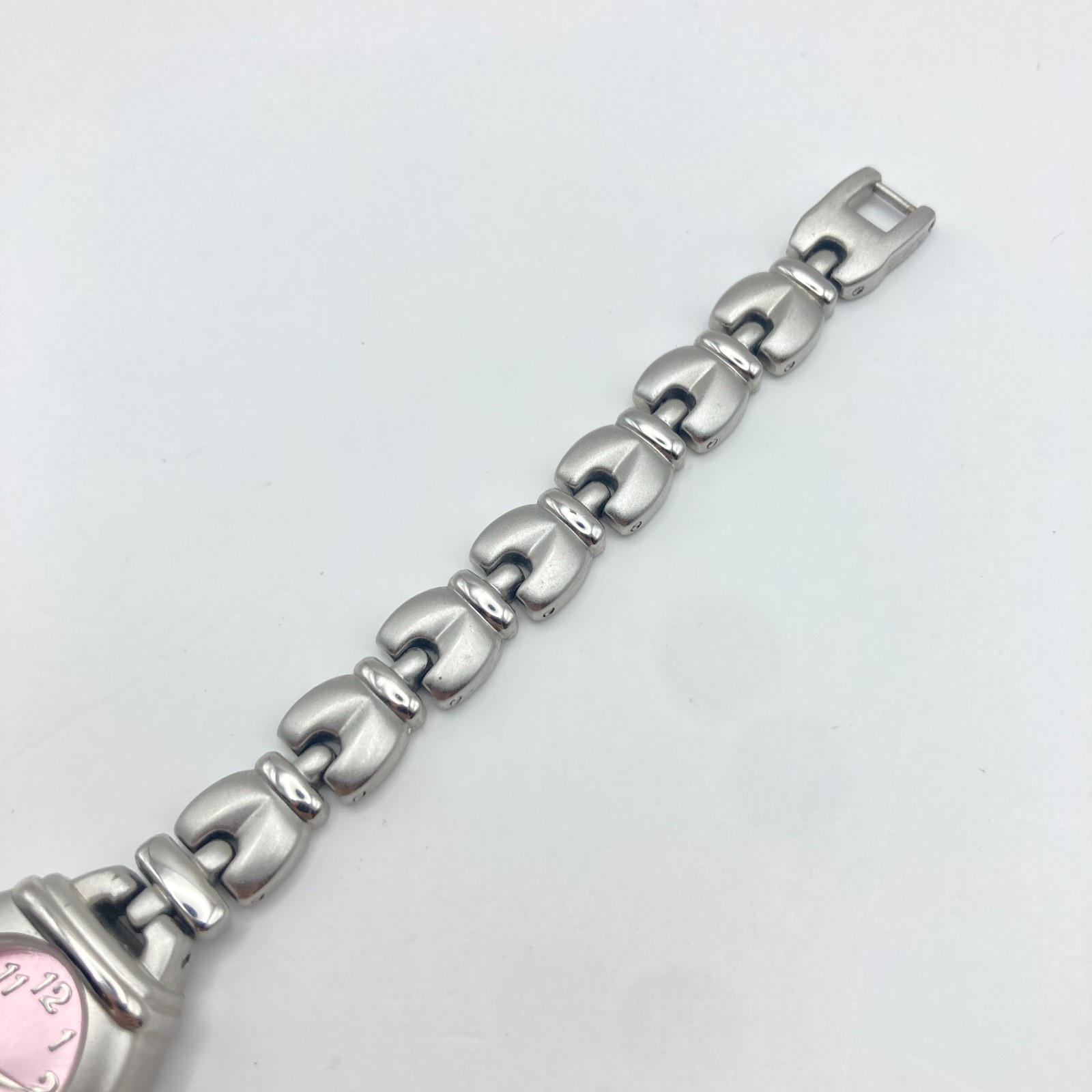 Advance Womens Watch 19mm Silver Tone Matte Pink Dial Oval New Battery 6.75″