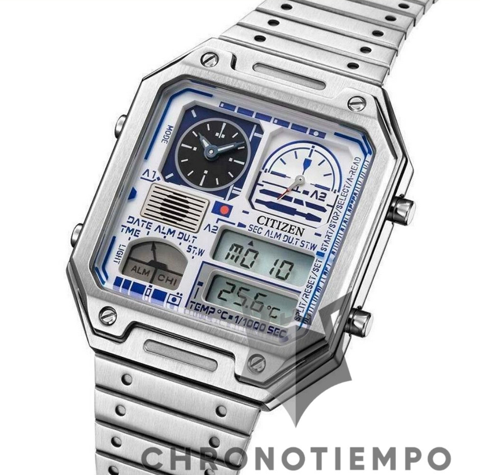 Citizen Star Wars R2-D2 Ana-Digi Stainless Steel Silver Watch R2D2 JG2121-54A