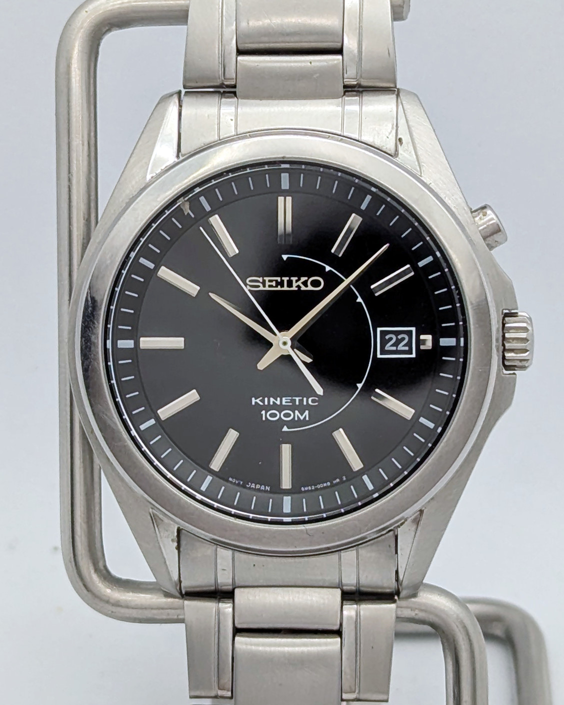 Seiko Kinetic 5M62-0CW0 Black Dial 100M | New Capacitor & Crystal