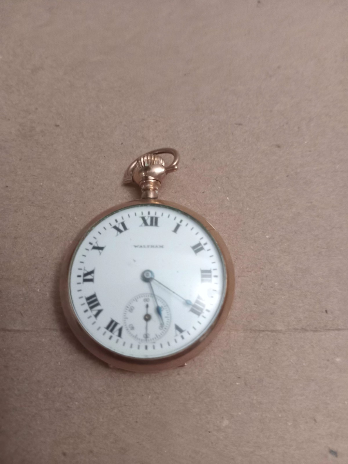 Waltham Pocket Watch Gold Filled Serie 17387066 Open Face Run Vintage Antique