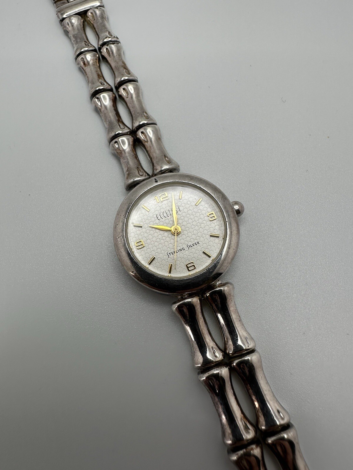 ECCLISSI Sterling Silver Bamboo Woman’s Watch 7.25” Needs New 377 Battery JB19