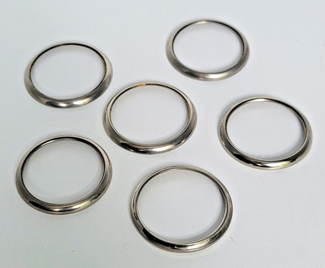 Vintage Pocket Watch Snap-On Bezels Lot of 6 Silver Tone 47-49mm OD Parts – SB4b