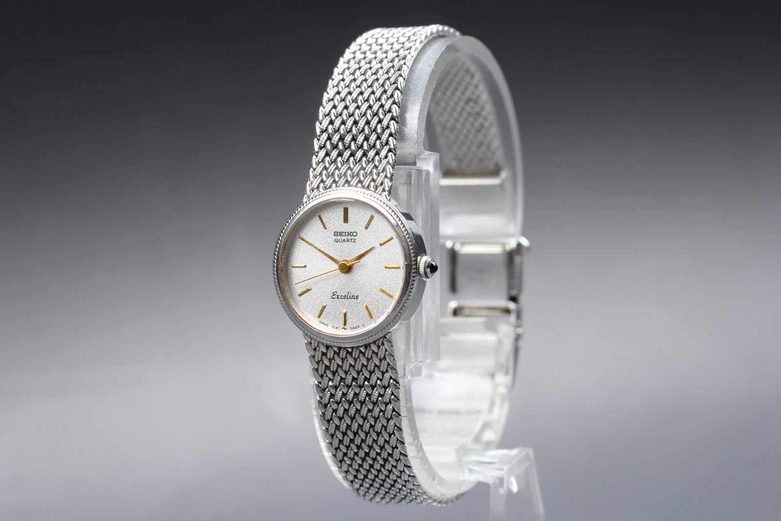 [Near MINT] SEIKO Exceline 1221-0100 20mm White Dial S.S Band Qz Women’s Watch