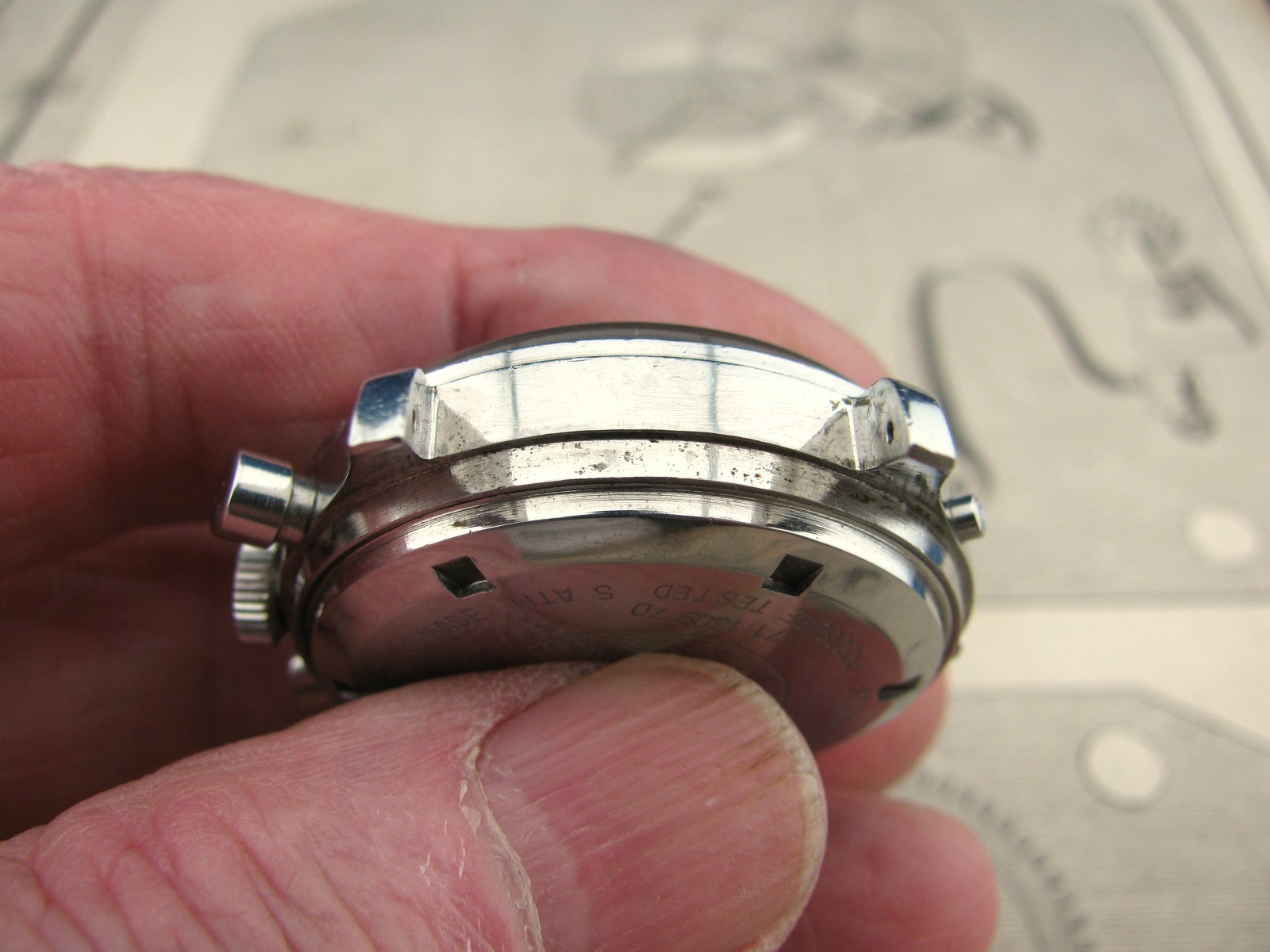 Wakmann Triple Date Calendar Chronograph Reverse Panda Dial Original Unpolished