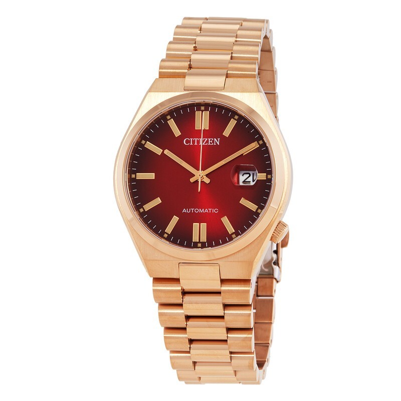 Citizen TSUYOSA Gradient Red Dial Rose Gold Tone 40mm SS Watch # NJ0153-82X