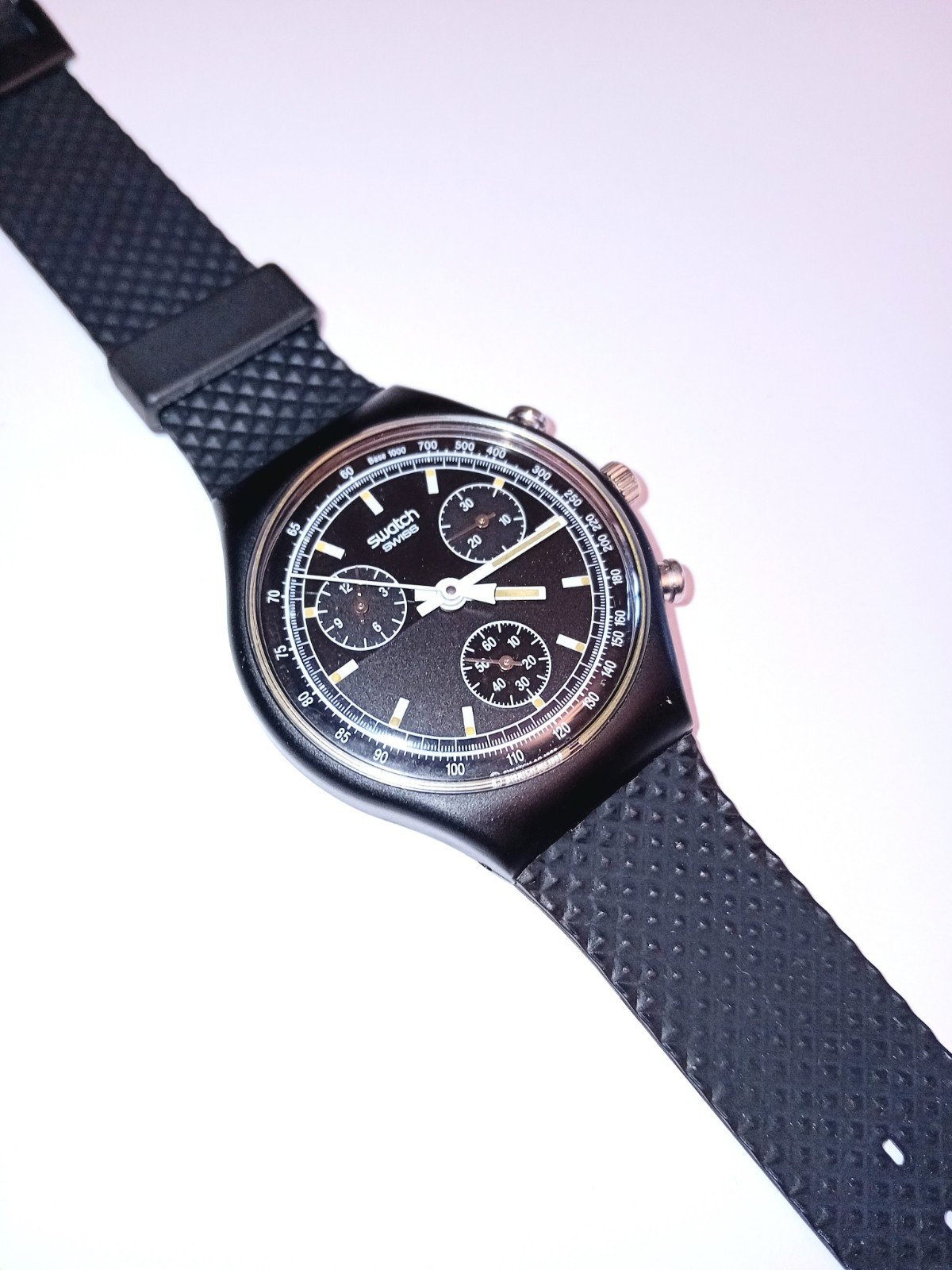 Swatch Chrono Black Friday VARIANT SCB100 1990 Vintage Wrist Watch NOS