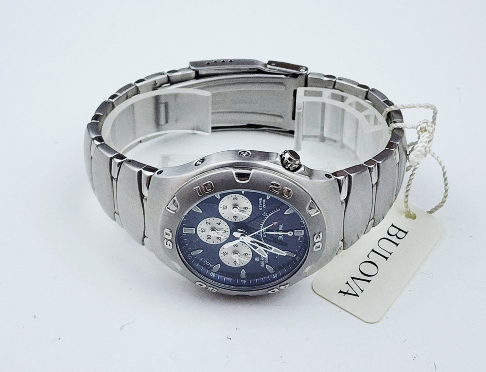 Men’s Vintage 2003 TRAVELER Watch BULOVA “Millennia” 96G13. 4 Time Zones. In BOX
