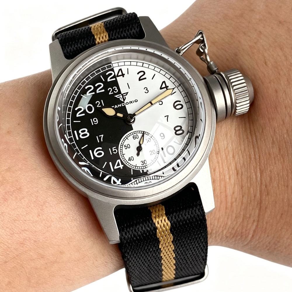 Tandorio ST1701 Automatic 36mm Military Frogman Watch Domed Sapphire 24H Dial