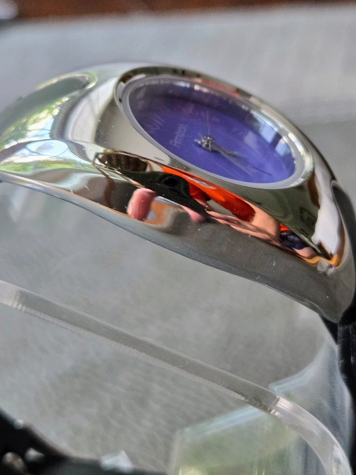 Armitron “Time Is Now” Purple Dial Watch – Modern Minimalist Silver Tone Case