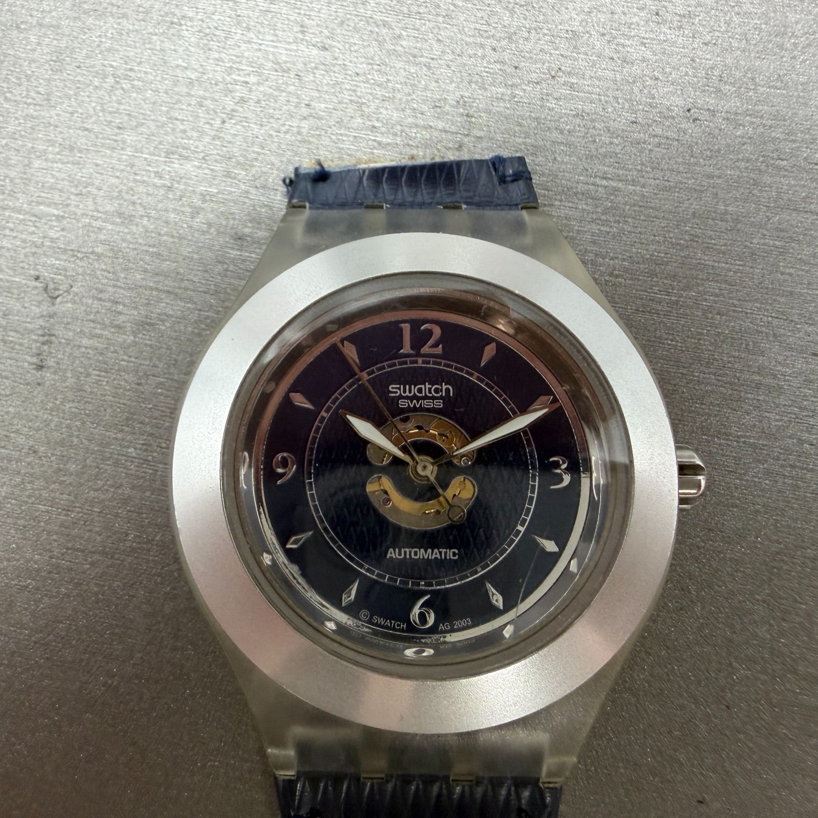 Swatch Irony Mechanic Motion Watch Men 42mm Blue Dial Silver SVDK1005 Automatic