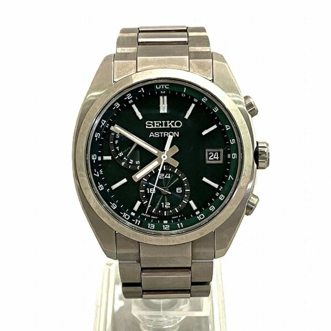 Seiko Astron 8B63-0BA0 Radio Solar Titanium Green Dial Mens Watch Japan