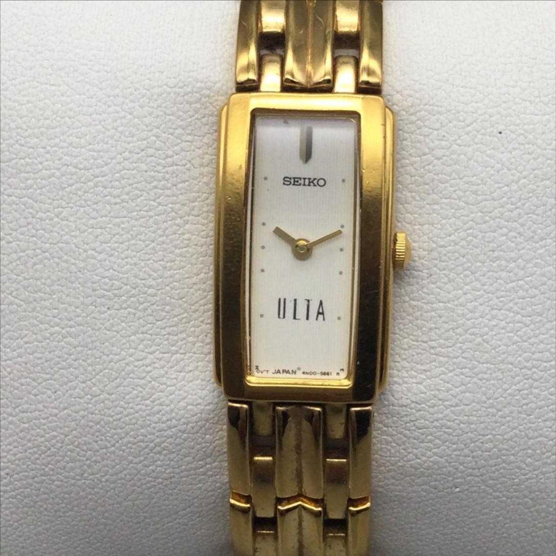 Vintage Seiko Womens Watch 15mm Gold Tone Ulta 4N00-7089 New Battery 6.75″