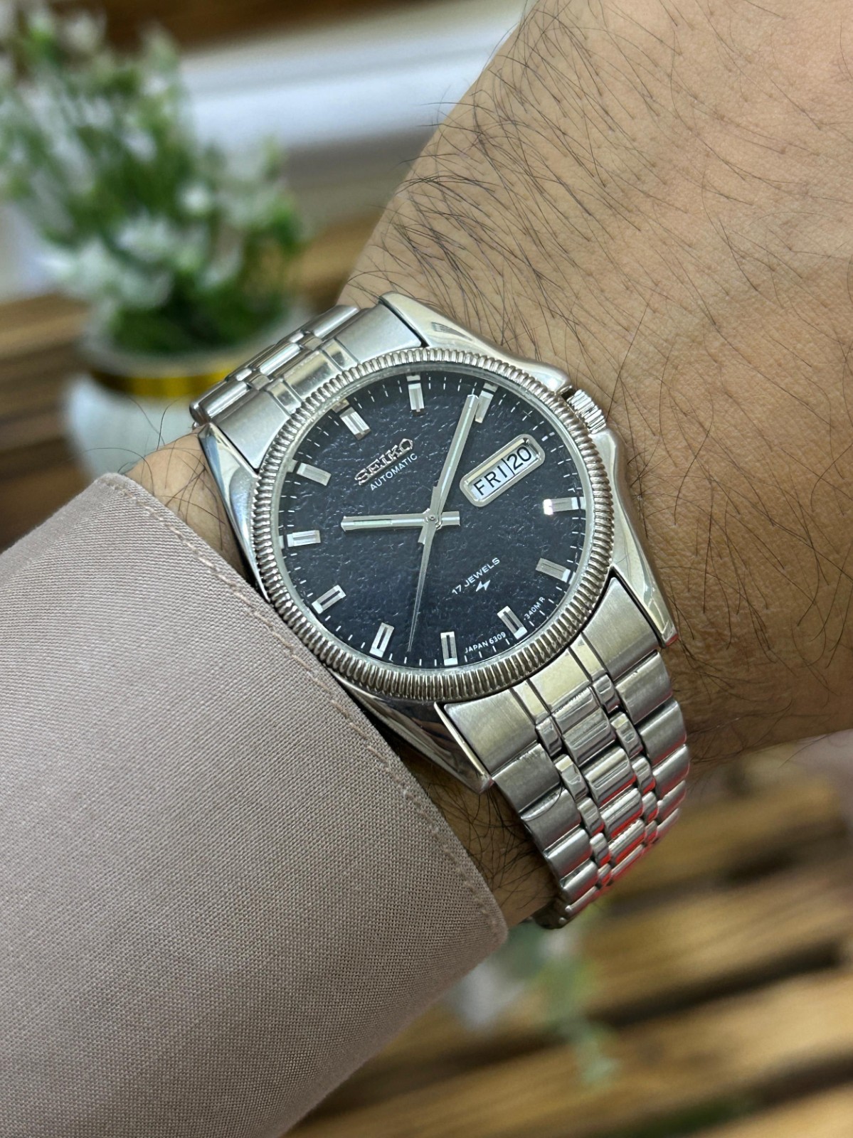 Seiko 5 Automatic Textured Black 🖤 Dial Mens Watch Japan Made 6309
