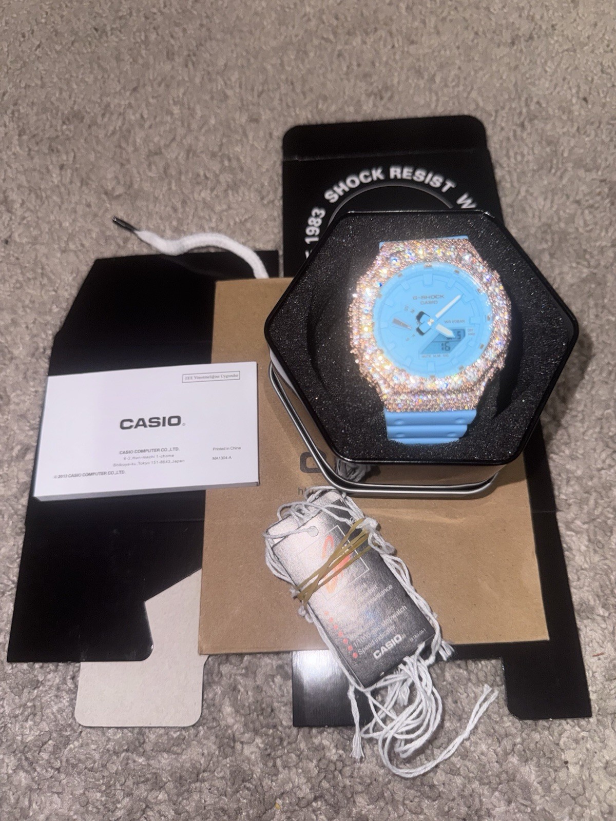Baby Blue Face w/rose gold moissanite kit