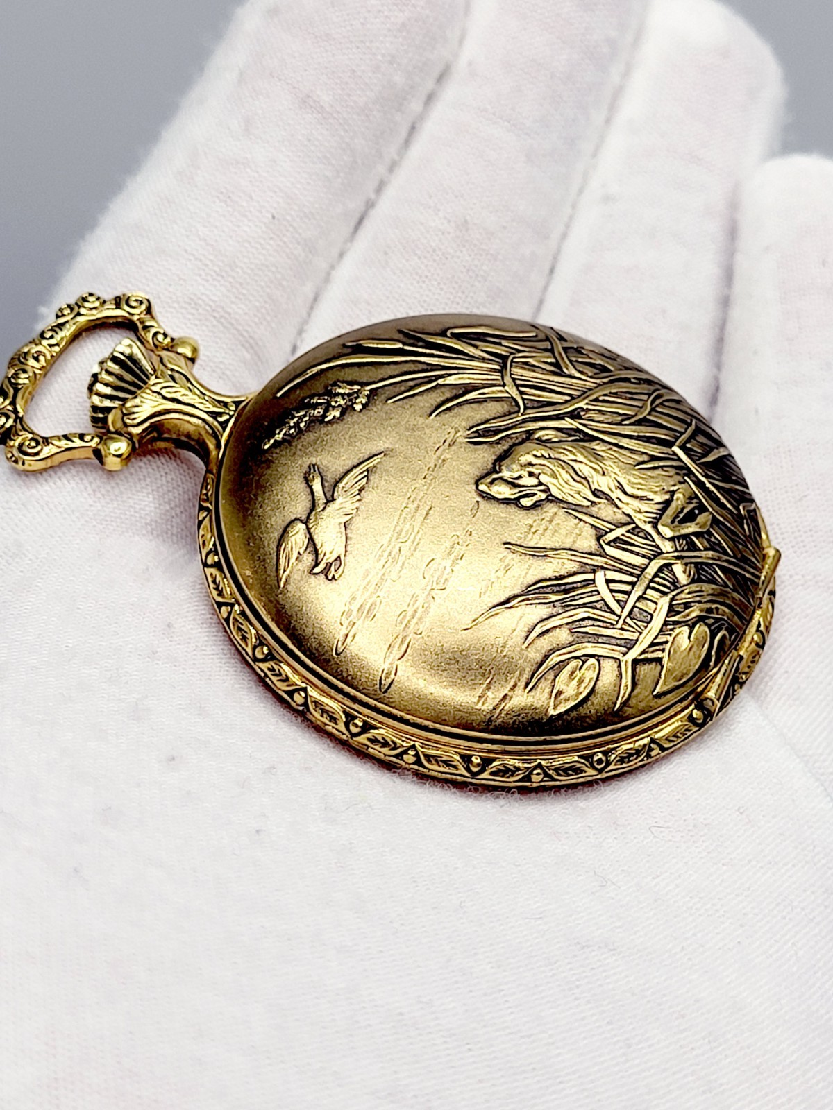 Rare 48mm [MINT] Andre Rivalle Vintage Incabloc Gold Ton Swiss Made Pocket Watch