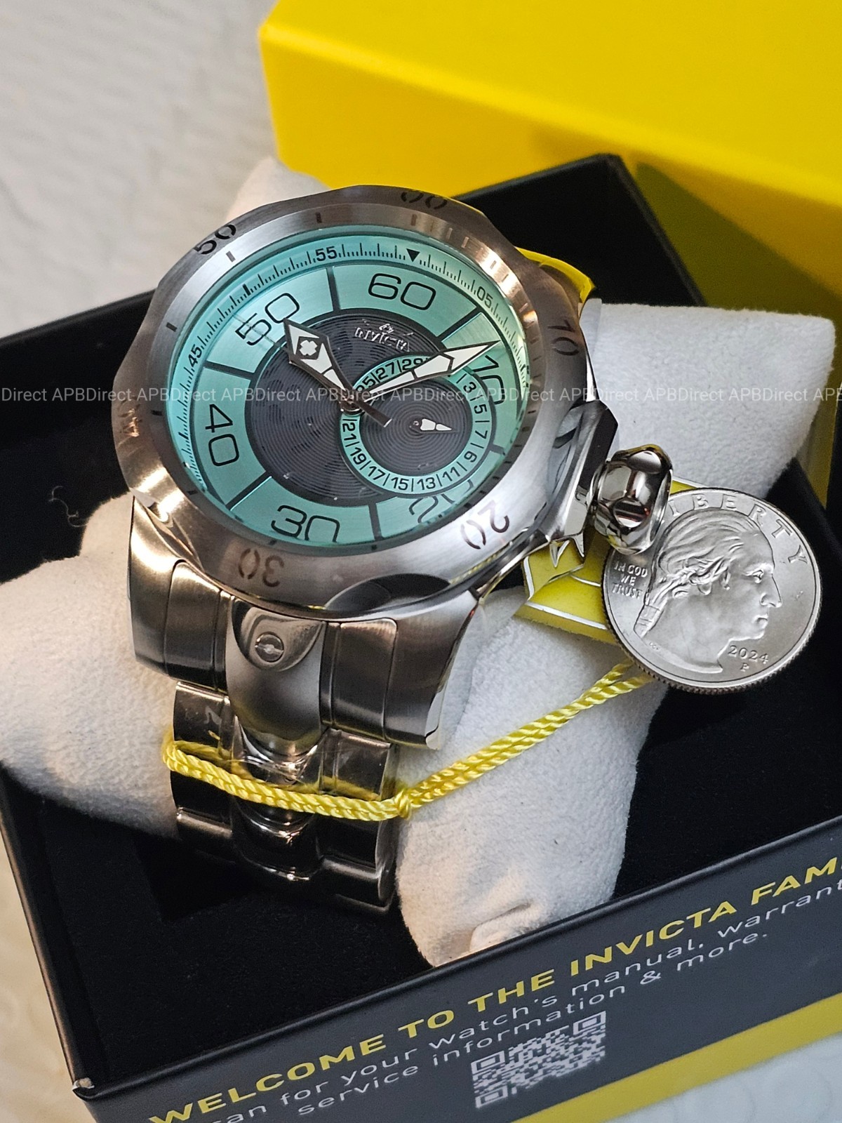 Invicta – VENOM – Partial Skeleton Gray & BLUE Dial 100m SS Bracelet mens watch