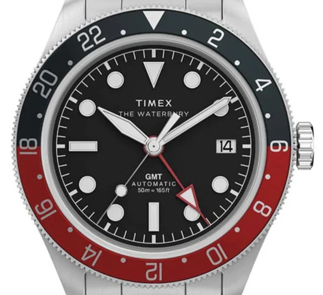 Timex Men’s Automatic Watch TW2Y60600 Waterbury Heritage Black Dial Steel 50M
