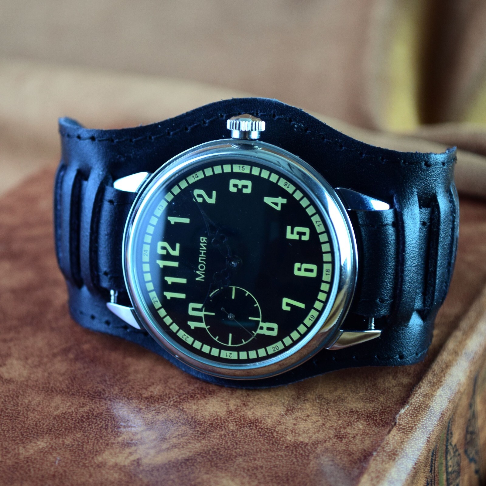 Soviet Men’s Wriswatch Marriage Aviator Vintage Watch Military Style Serviced