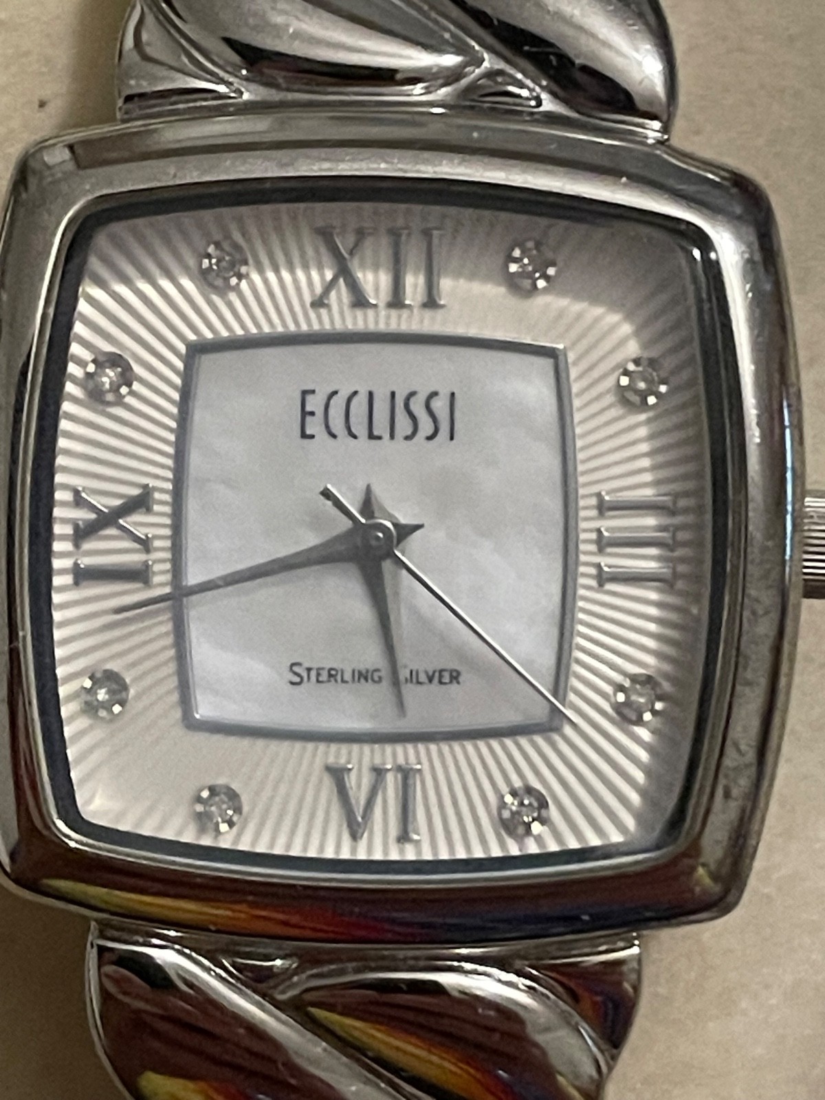 ECCLISSI STERLING SILVER CASE &925 BAND WOMEN WATCH 33535