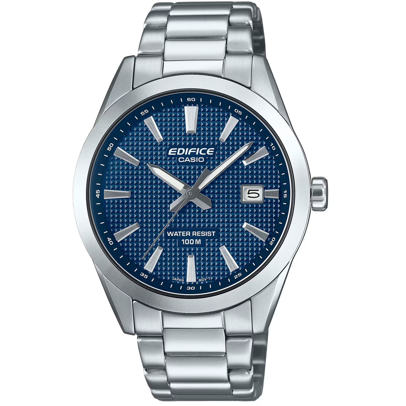 Casio Men’s Watch Edifice Blue Dial Silver Tone Steel Bracelet EFV-160D-2AVCR