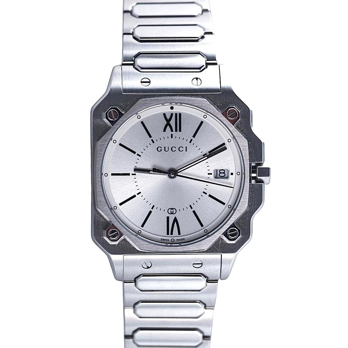 Gucci G-Flat White Dial 30mm Steel Watch YA166504