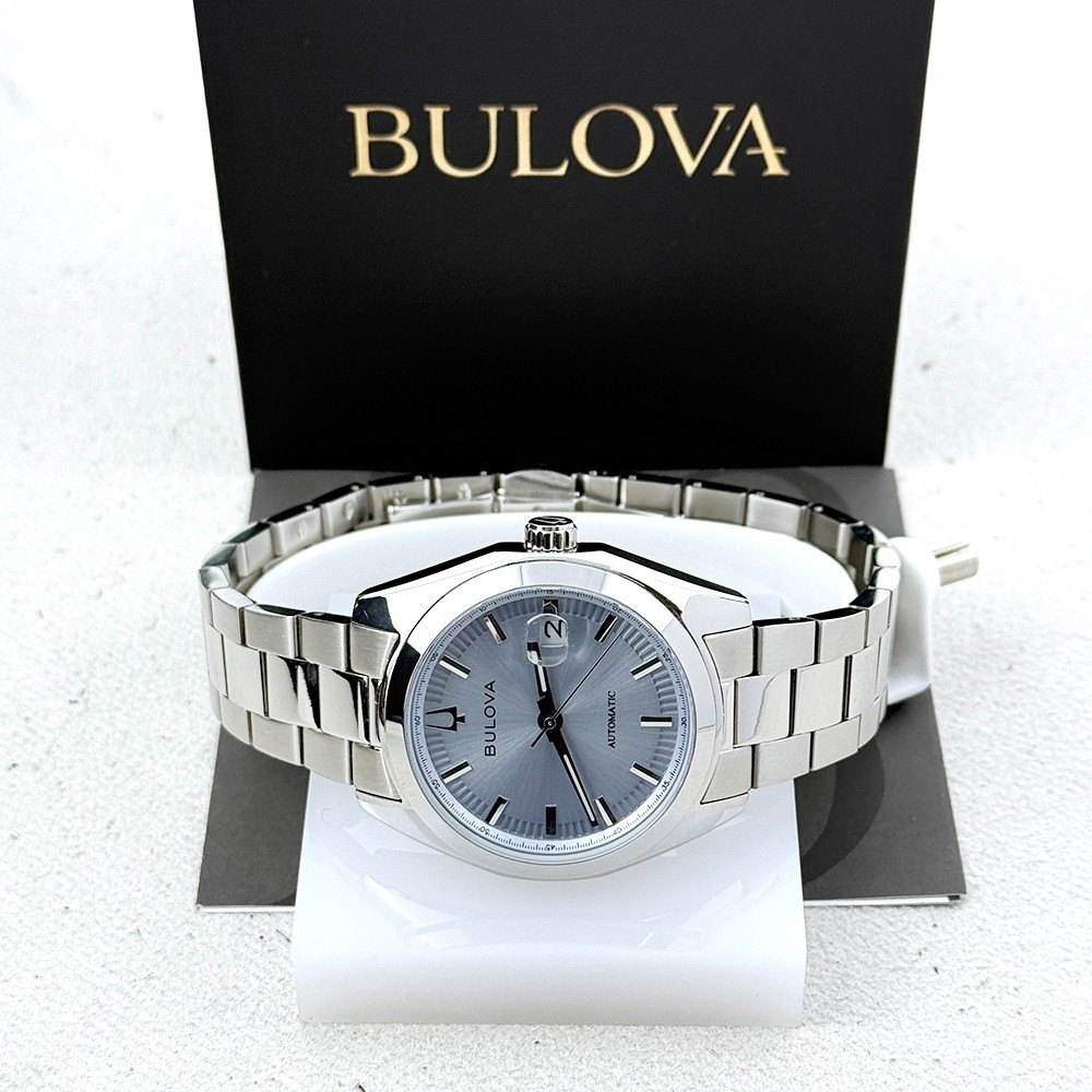 Bulova Men’s Surveyor Light Blue Dial Stainless Steel Automatic Watch 96B469