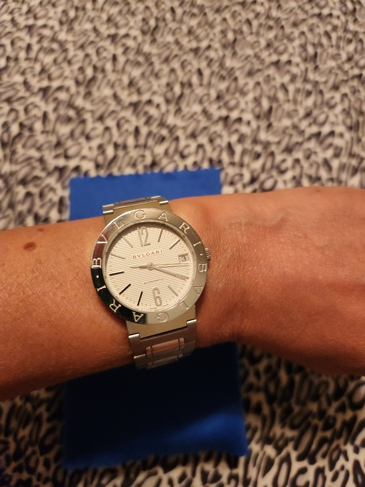 Bvlgari Bvlgari 33mm Automatic White Guilloché Dial SS Bracelet Swiss Made Watch