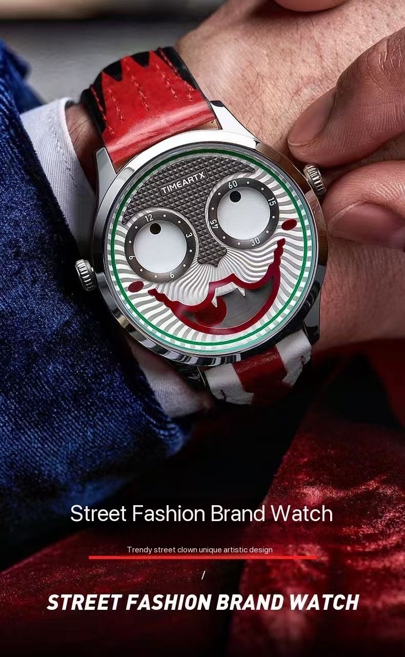 Luxury Automatic Skeleton Dial Watch – Dual Subdial Design – Italian Color Strap