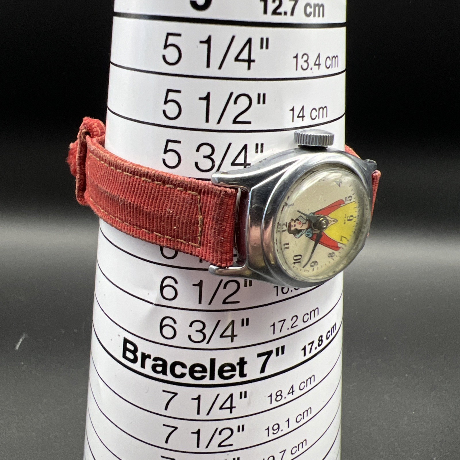 Vintage 1950’s US Time Snow White Disney Watch Works But Runs Fast Needs Service