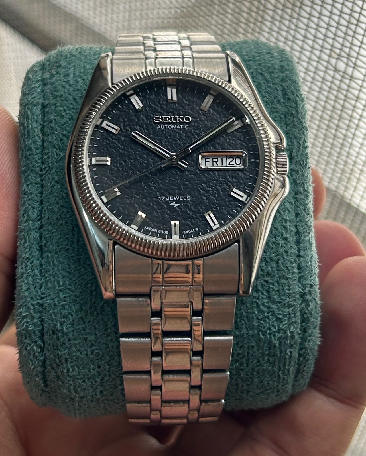 Seiko 5 Automatic Textured Black 🖤 Dial Mens Watch Japan Made 6309