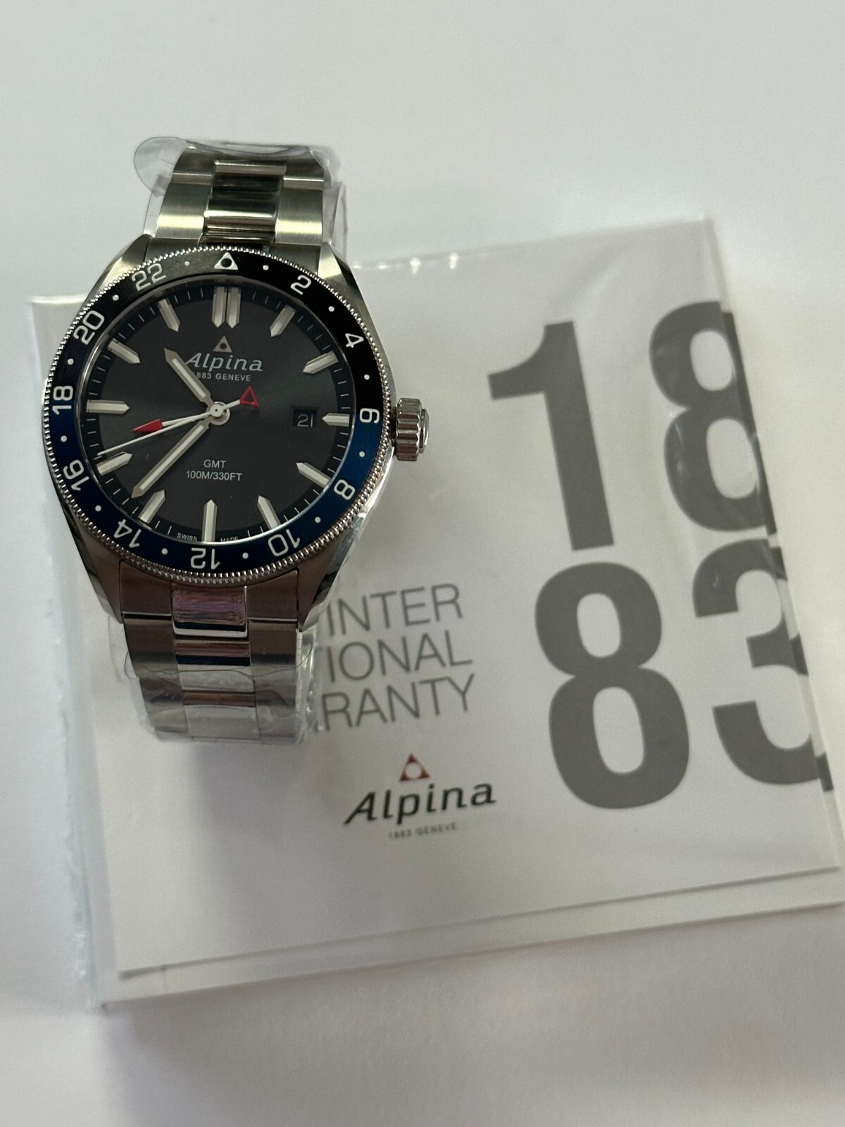 Alpina AL-247GB4E6B Alpiner GMT Gray Dial Men’s Quartz Watch WARRANTY