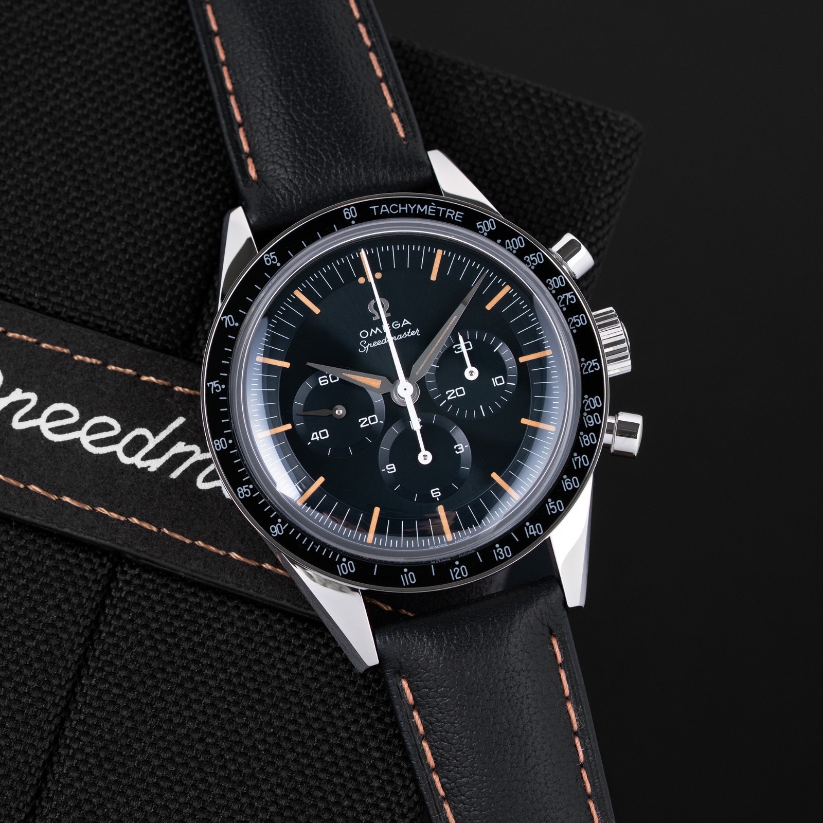 Omega Speedmaster First In Space Blue Grey FOIS Leather 310.32.40.50.06.001 NEW