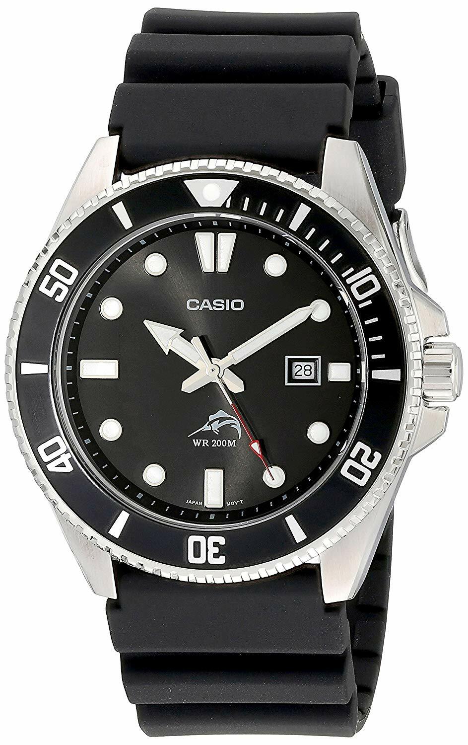 Casio Mens Watch Duro Analog Diver MDV106-1AV 200M Black Urethane Japan F/S