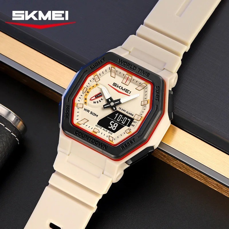 SKMEI 2438 Mens Digital Sport Watch Waterproof LED Dual Display Wristwatch