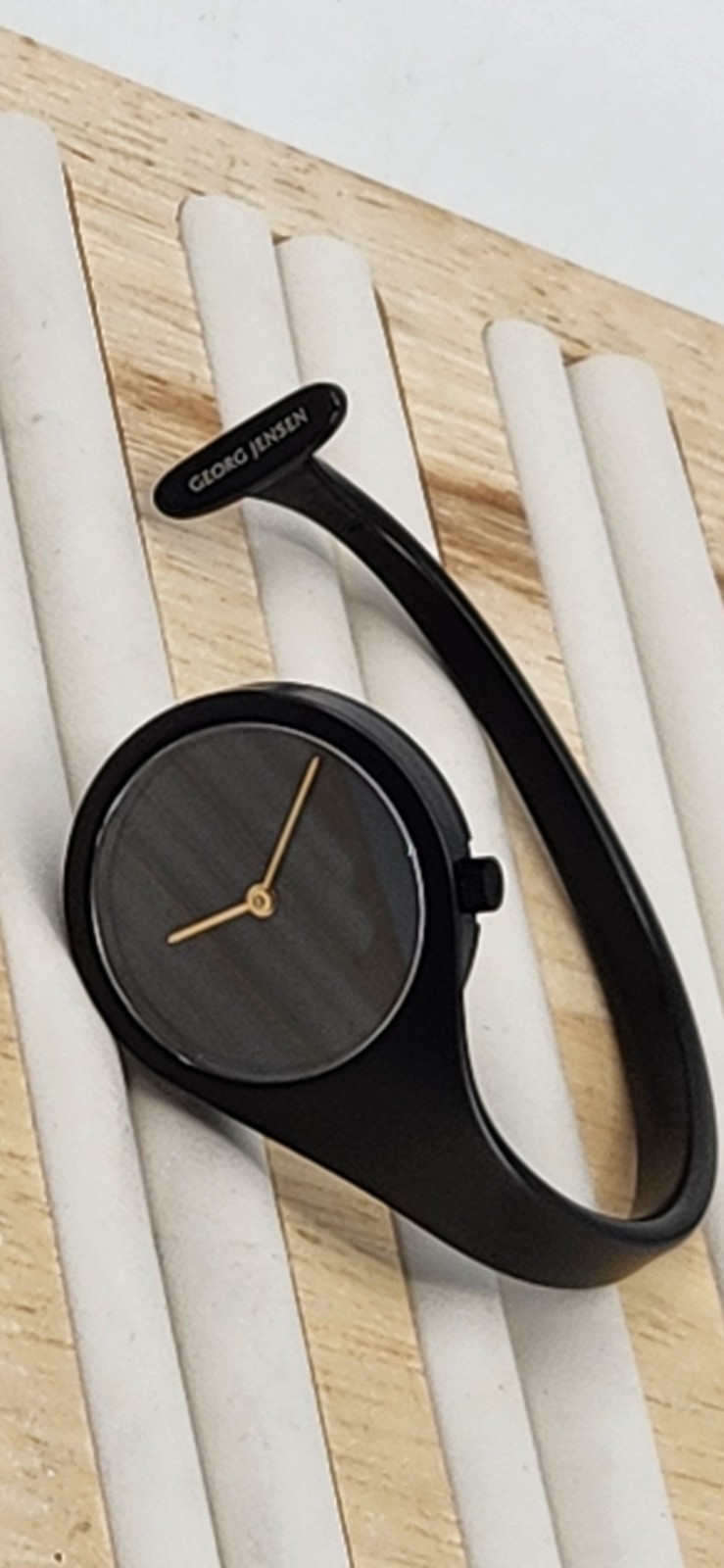 Georg Jensen 336 Vivianna Matte Black PVD Stainless Steel Bangle Watch, 27mm, M