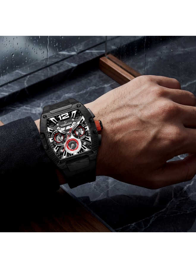 Tornado Xenith Men’s Multifunction Watch | Black Dial, 43mm, 100 m (10 ATM)