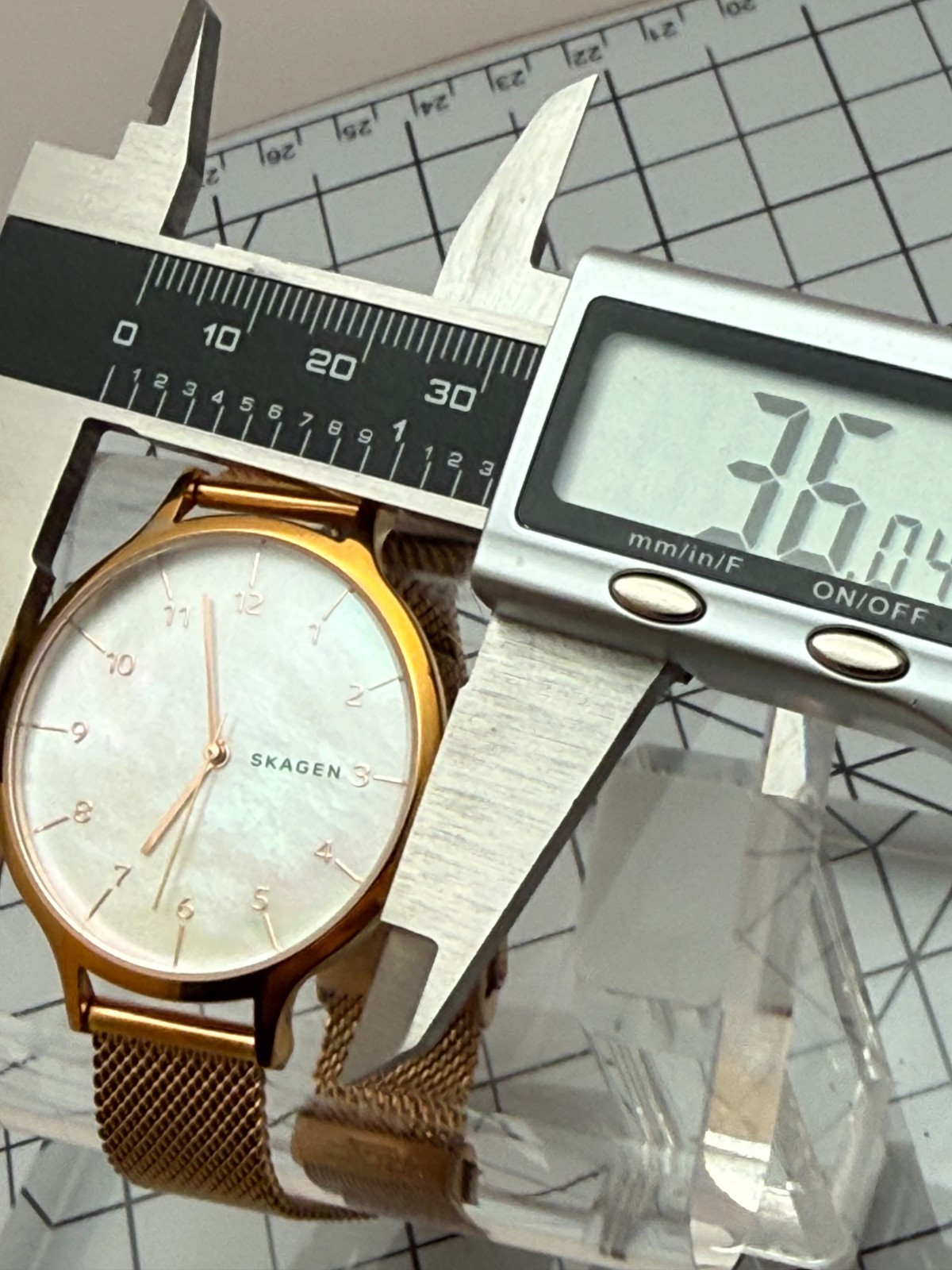 Skagen Anita SKW2633 36mm Quartz Rose Gold Mesh MOP Dial Watch