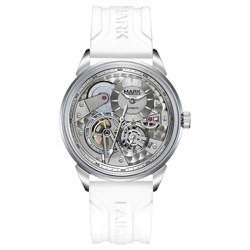 MARK FAIRWHALE Silicone Luminous Skeleton Automatic Mechanical Watch Open Heart