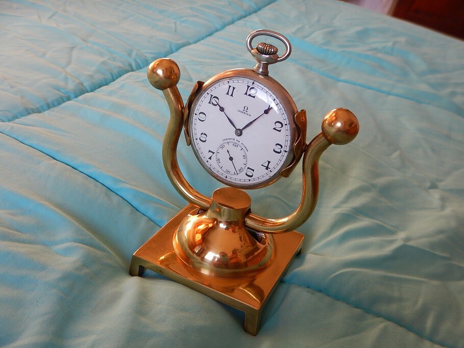 Display Stand ‘Lyre’ Shape in Solid Brass for Pocket Watch