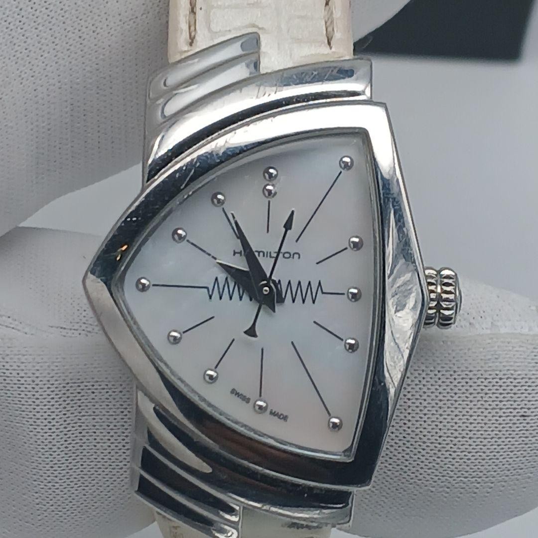 Hamilton Ventura H242112 Mother of Pearl MOP Quartz Ladies Watch New Battery JPN
